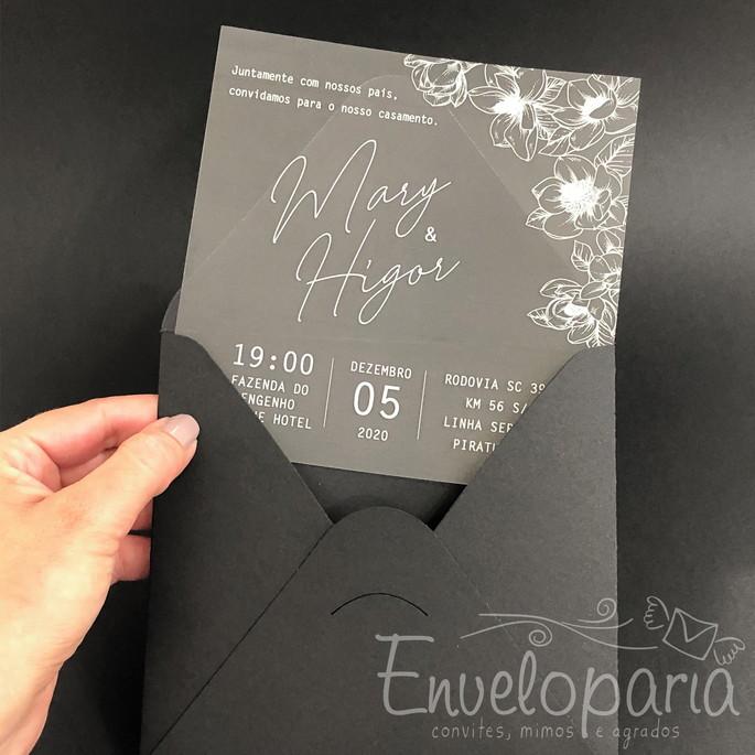 Convite Transparente Impressão Branca