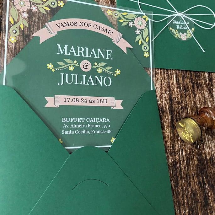 Convite de Casamento Vintage Transparente