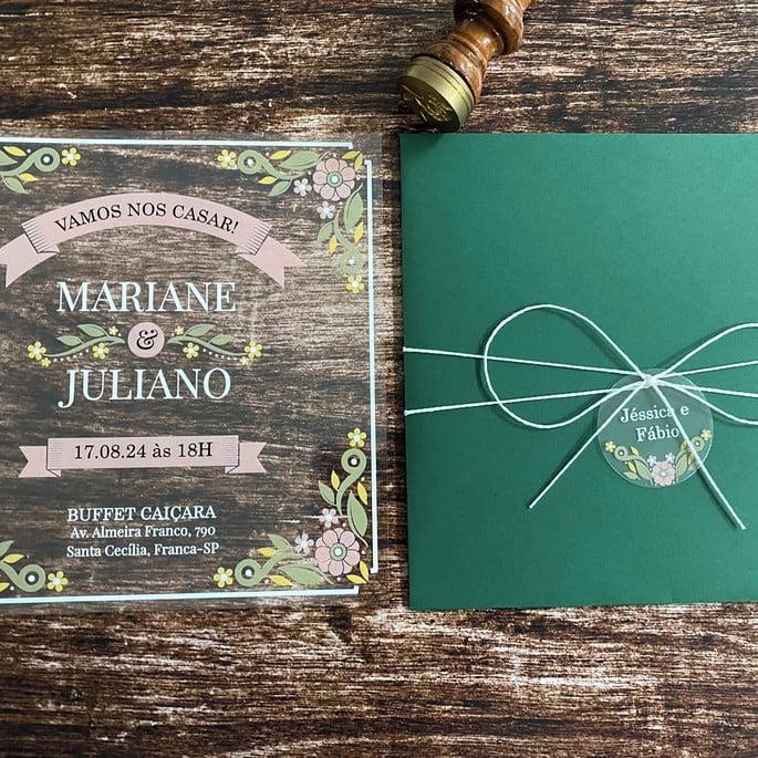 Convite de Casamento Vintage Transparente