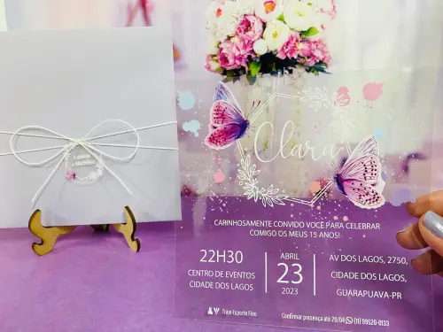 Convite Acetato Jardim Encantado das Borboletas