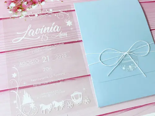 Convite Transparente Cinderela