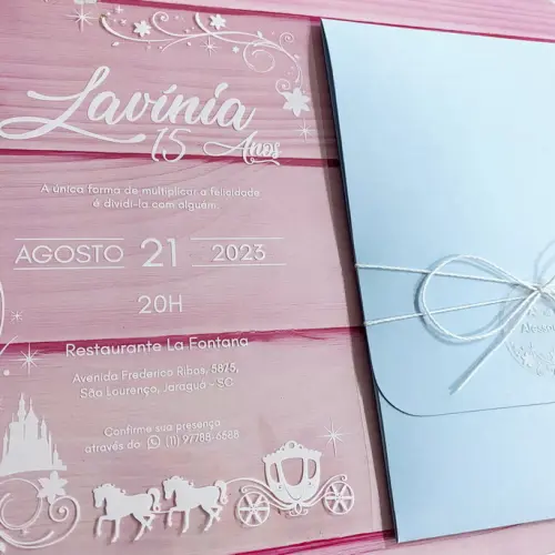 Convite Transparente Cinderela