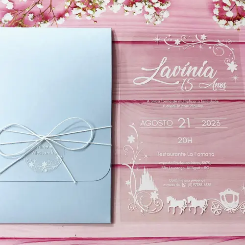 Convite Transparente Cinderela