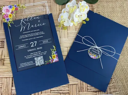 Convite Transparente Flores do Campo