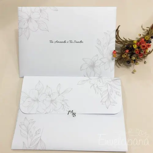 Convite Casamento Transparente com Envelope Personalizado