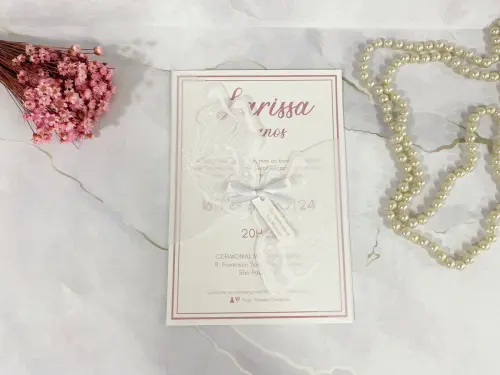 Convite 15 Anos Borboleta Branca