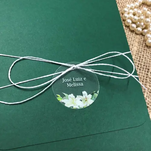 Convite Transparente Envelope Verde
