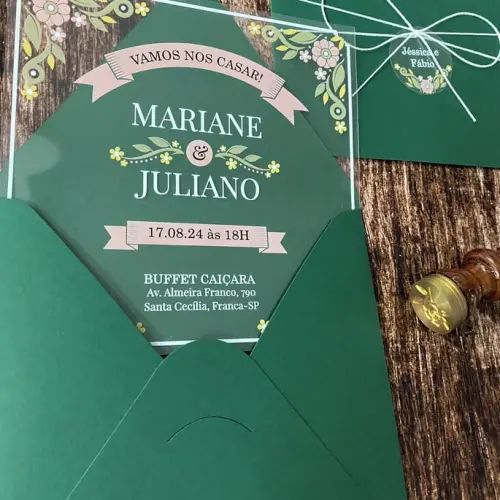 Convite de Casamento Vintage Transparente