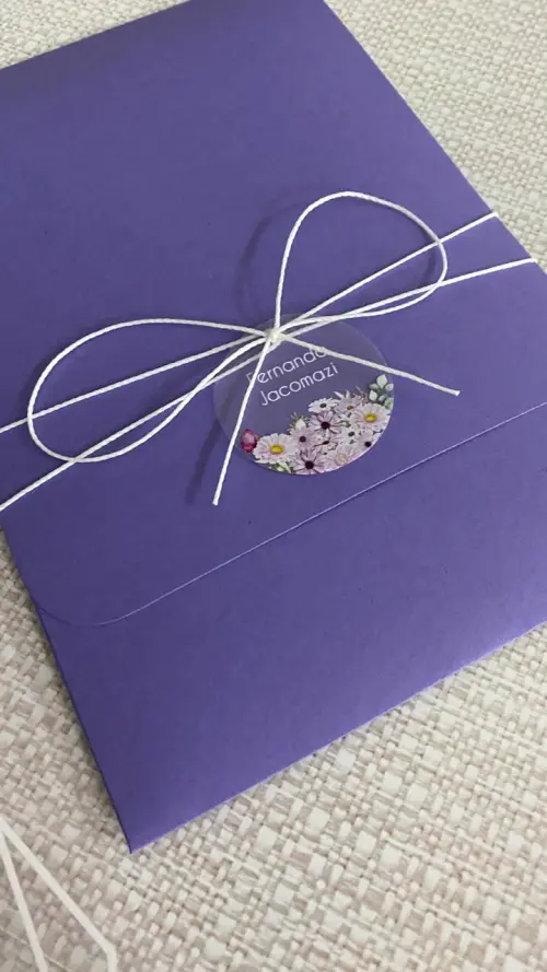 Convite 15 Anos Transparente Flores Lilás e Borboleta