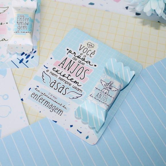 10 Card com Bala Dia Internacional da Enfermagem