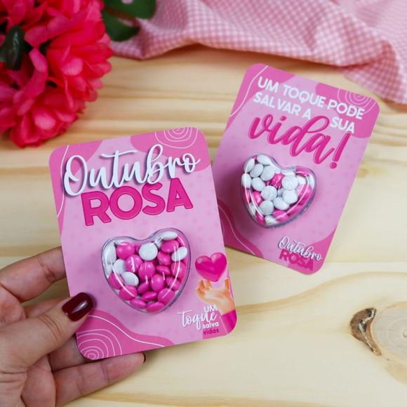 10 Cards com Confete Outubro Rosa