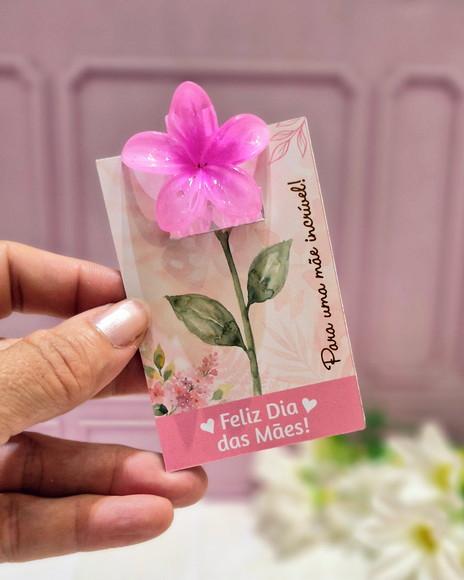 10 Cards com Mini Presilha Flor