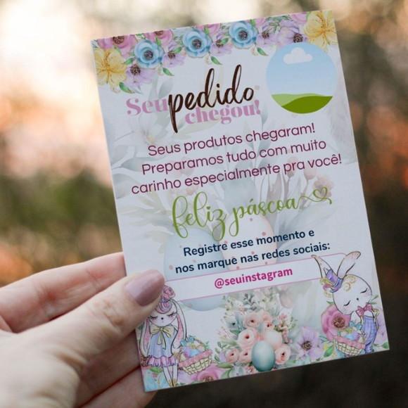 100 Folheto de Agradecimento Páscoa