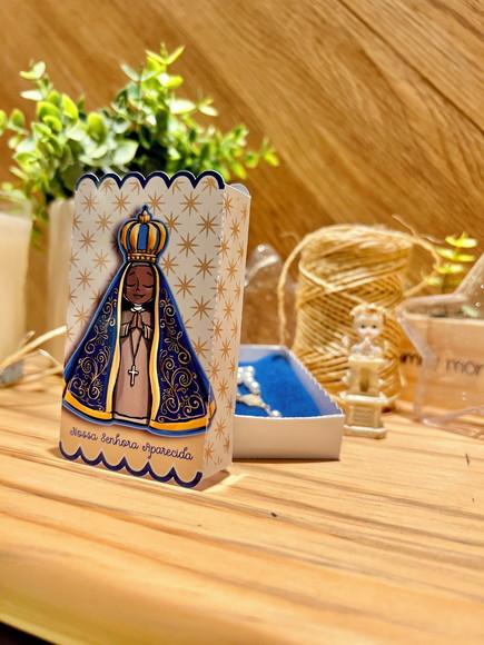 15 Caixa com Mini Terço Nossa Senhora Aparecida