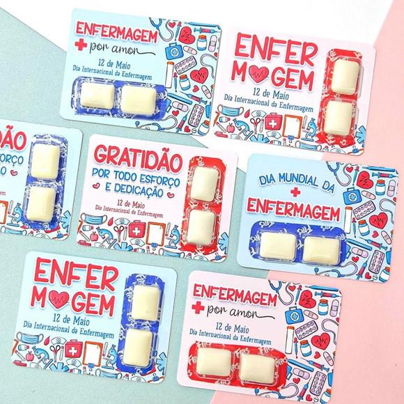 24 Card com Chiclete Dia da Enfermagem