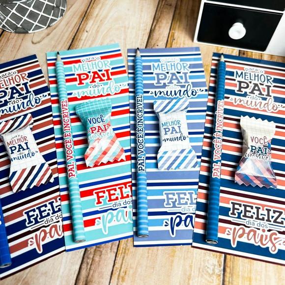 25 Card Bala com Lápis Dia dos Pais