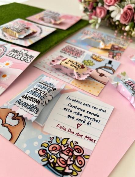 25 Card com Bala Dia das Mães