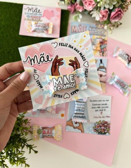 25 Card com Bala Dia das Mães