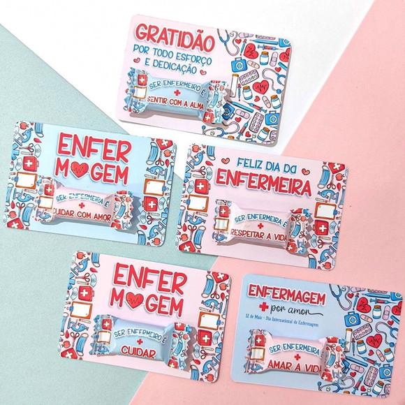 30 Card com Bala Dia da Enfermagem