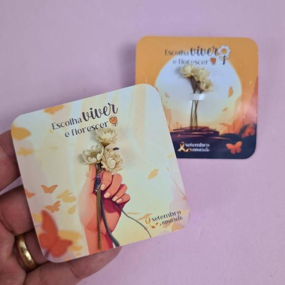 30 Card com Flor Setembro Amarelo
