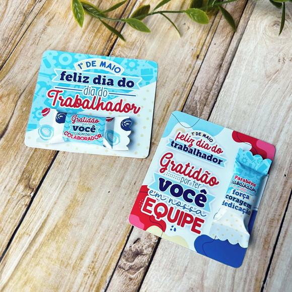 50 Card com Bala Dia do Trabalhador
