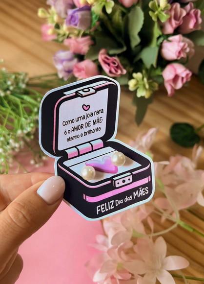 50 Card com Brinco Porta Joia Dia das Mães
