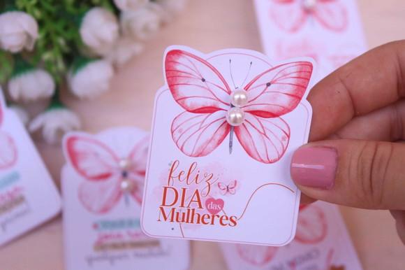 50 Cards com Brinco Pérola Dia das Mulheres