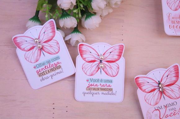 50 Cards com Brinco Pérola Dia das Mulheres