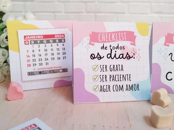 50 Mini Calendário de Mesa 2024