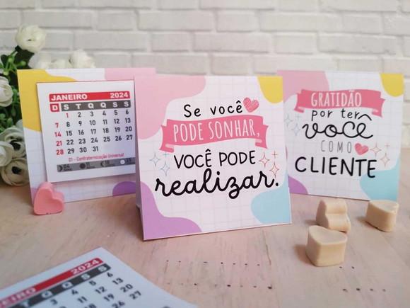 50 Mini Calendário de Mesa 2024