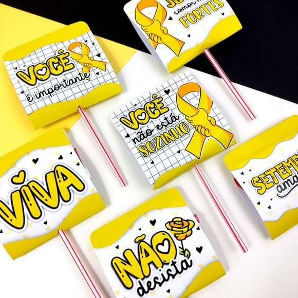 50 Pirulitos Personalizado Setembro Amarelo