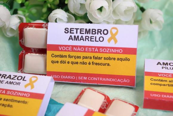 70 Chicletes Personalizados Setembro Amarelo