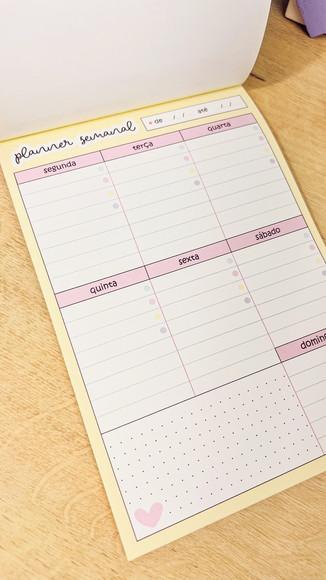 Bloco de Planner Semanal Cute