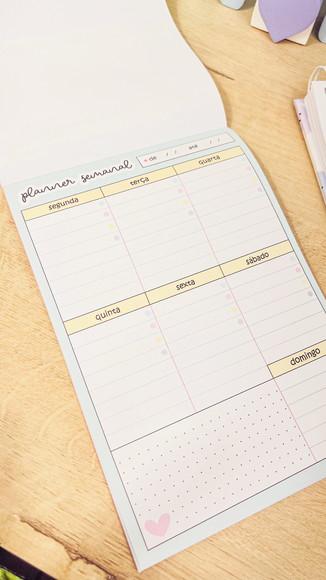 Bloco de Planner Semanal Cute