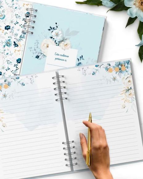 Caderno Floral com Frases Religiosas