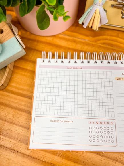 Duo Planner de Mesa Semanal e Mensal