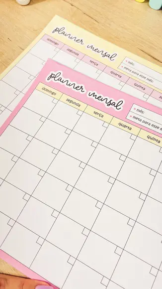 10 Blocos Planner Mensal