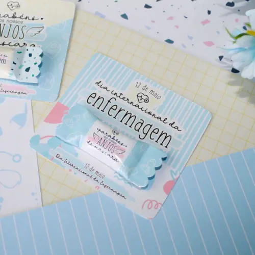 10 Card com Bala Dia Internacional da Enfermagem