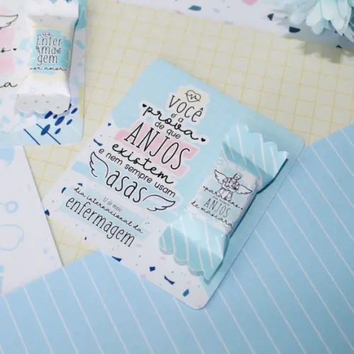 10 Card com Bala Dia Internacional da Enfermagem