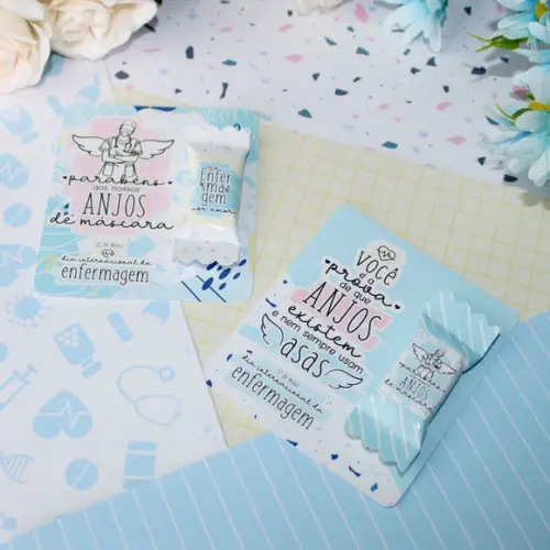 10 Card com Bala Dia Internacional da Enfermagem