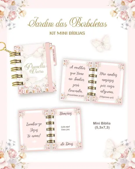 10 Mini Bíblia Chaveiro