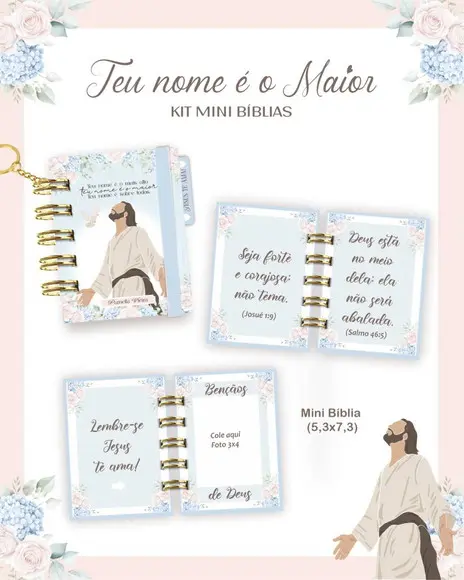 10 Mini Bíblia Chaveiro