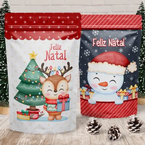10 Saquinhos de Natal Metalizado