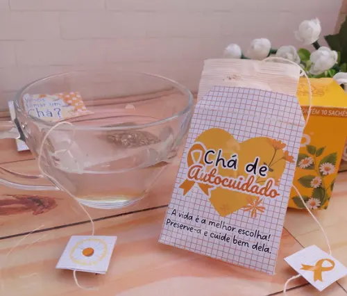 100 Envelopes com Chá Setembro Amarelo Personalizado