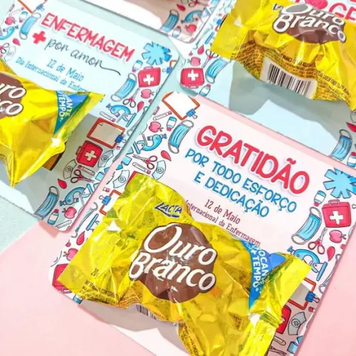 15 Card com Bombom Dia da Enfermagem