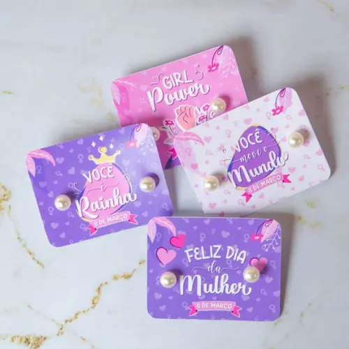 20 Cards com Brinco Pérola
