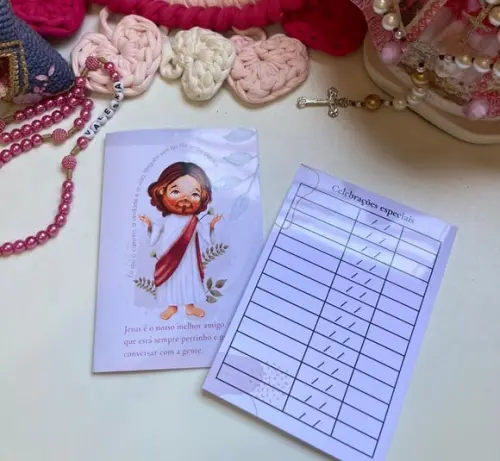 20 Cartões Presença na Missa Personalizado