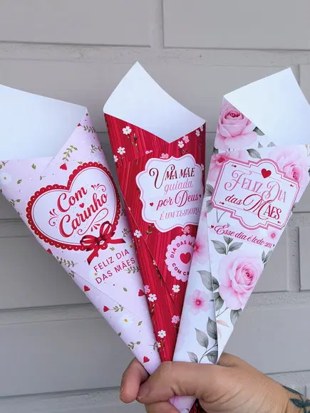 20 Cones Dia das Mães Personalizado