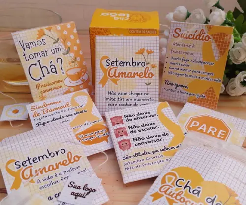 20 Envelopes com Chá Setembro Amarelo