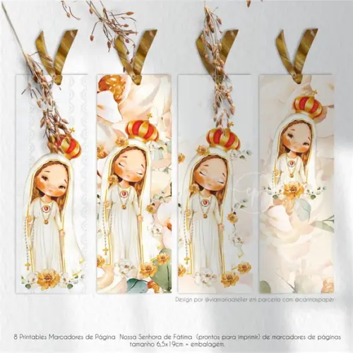 20 Marca Páginas Nossa Senhora de Fátima